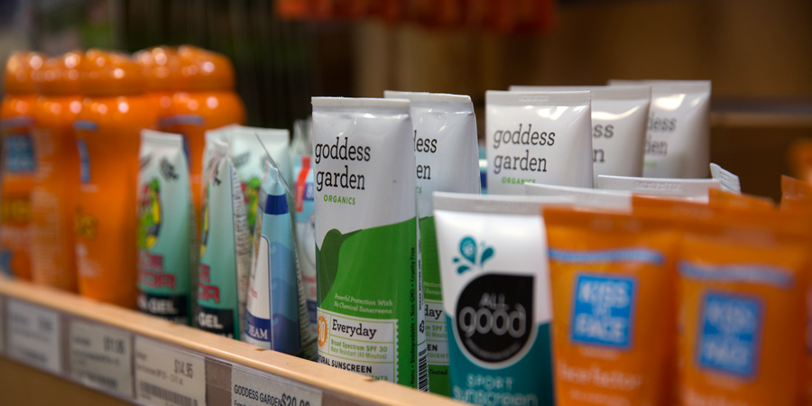 sunscreen selection at fitnessinf stores