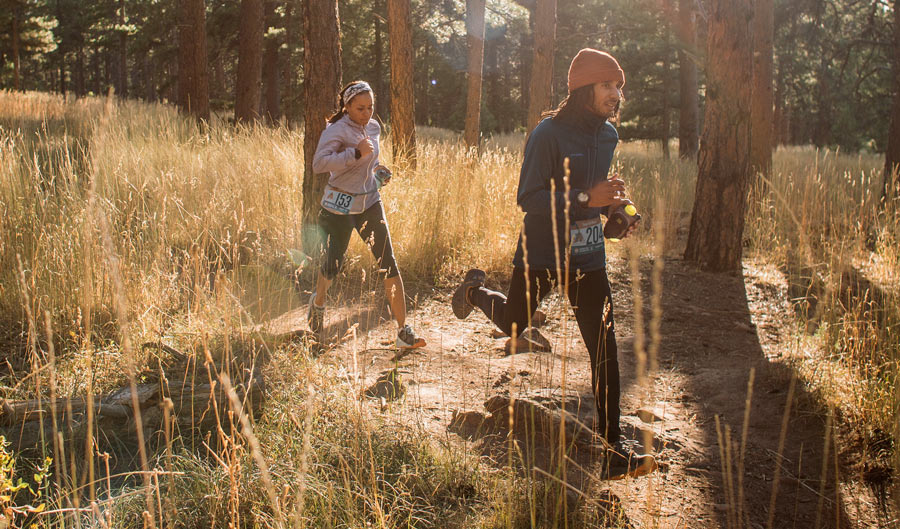 two trail runners on the trail