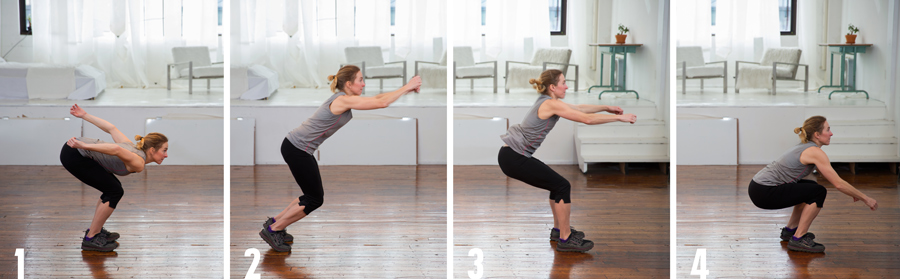 demonstration of the broad jump plyometric exercise for cross training