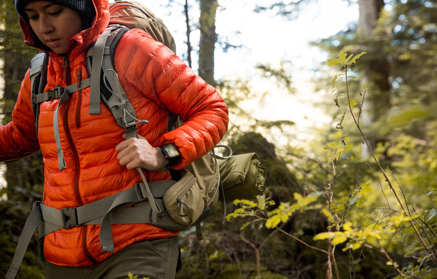 backpacker in the backcountry