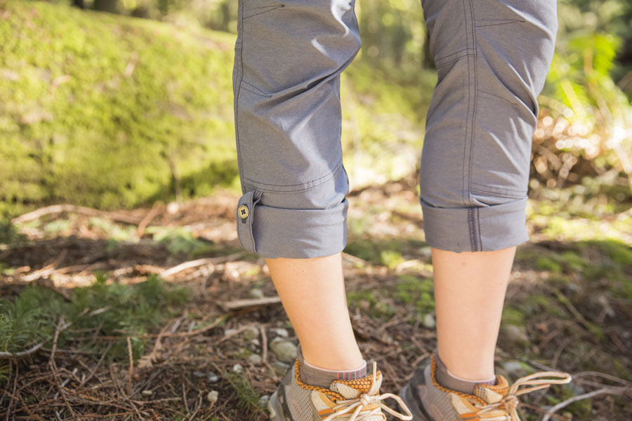 detail of convertible hiking pants