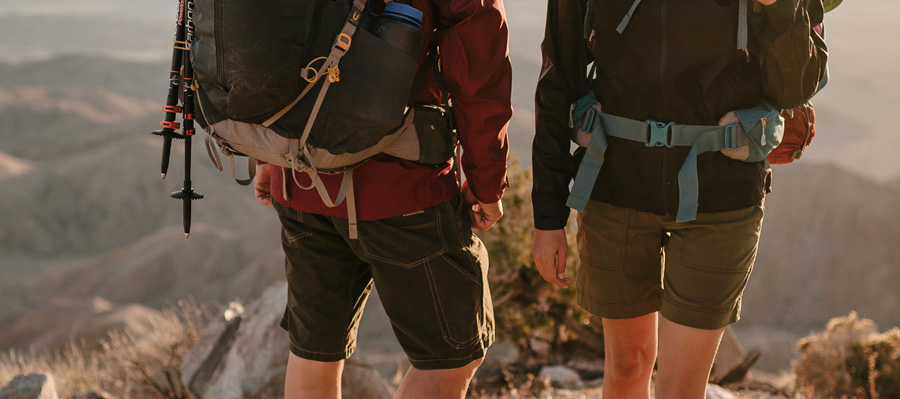 front and back of the hip belt of a backpack