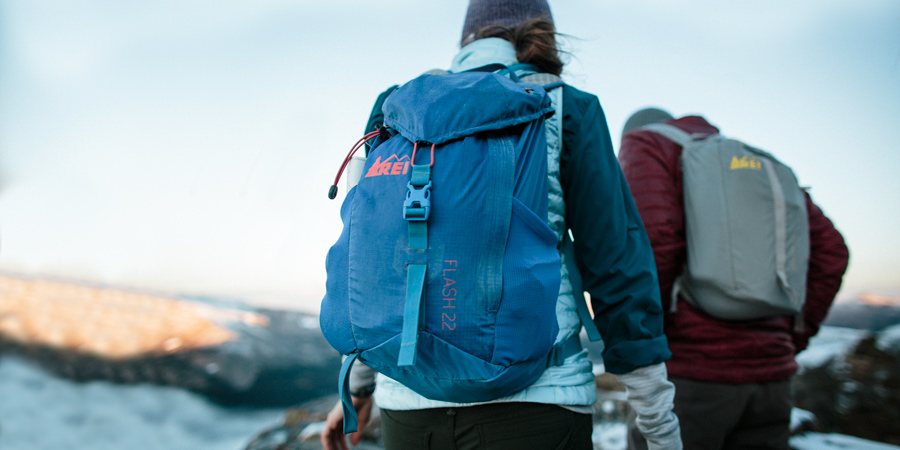 a hikers daypack while out on the trail