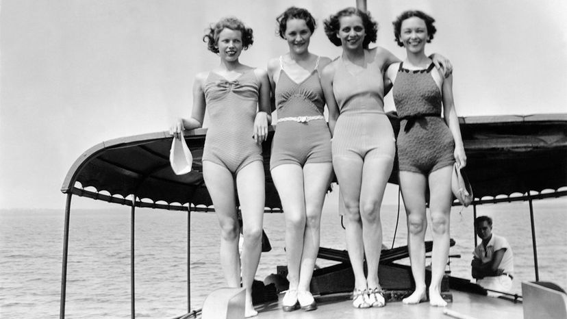 women in old-fashioned bathing suits